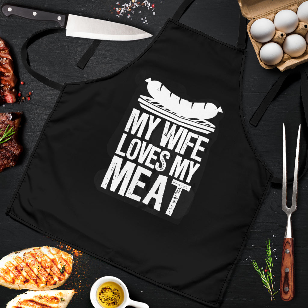 My Wife Love My Meats Custom Apron Best Gift For Anyone Who Loves Cooking Nearkii