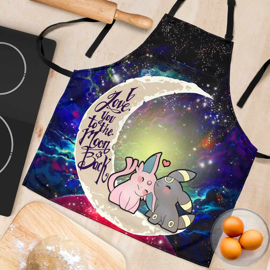 Pokemon Espeon Umbreon Love You To The Moon Galaxy Custom Apron Best Gift For Anyone Who Loves Cooking