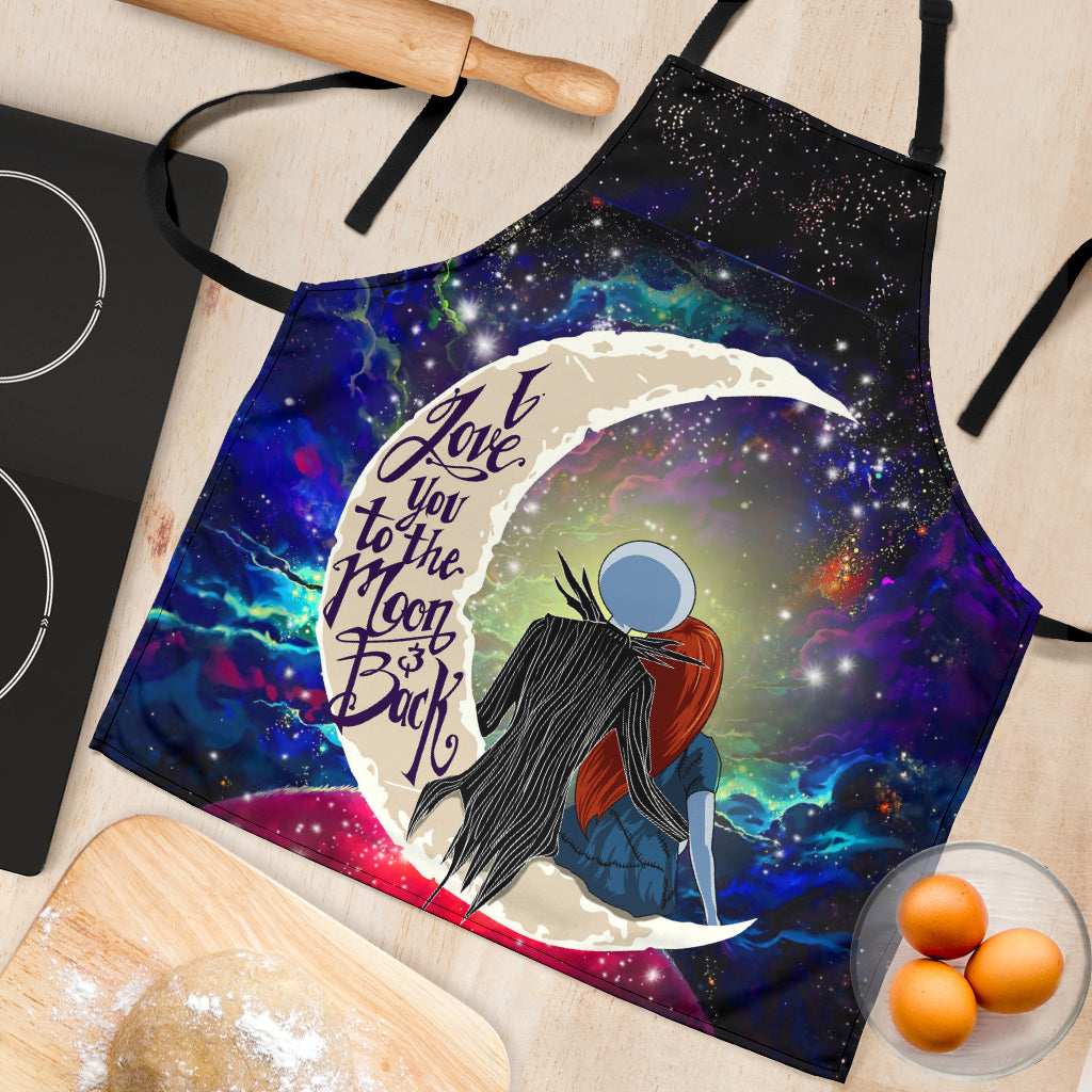 Jack And Sally Nightmare Before Christmas Love You To The Moon Galaxy Custom Apron Best Gift For Anyone Who Loves Cooking Nearkii