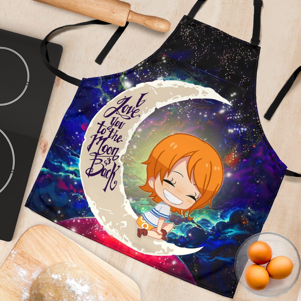 Nami One Piece Love You To The Moon Galaxy Custom Apron Best Gift For Anyone Who Loves Cooking Nearkii