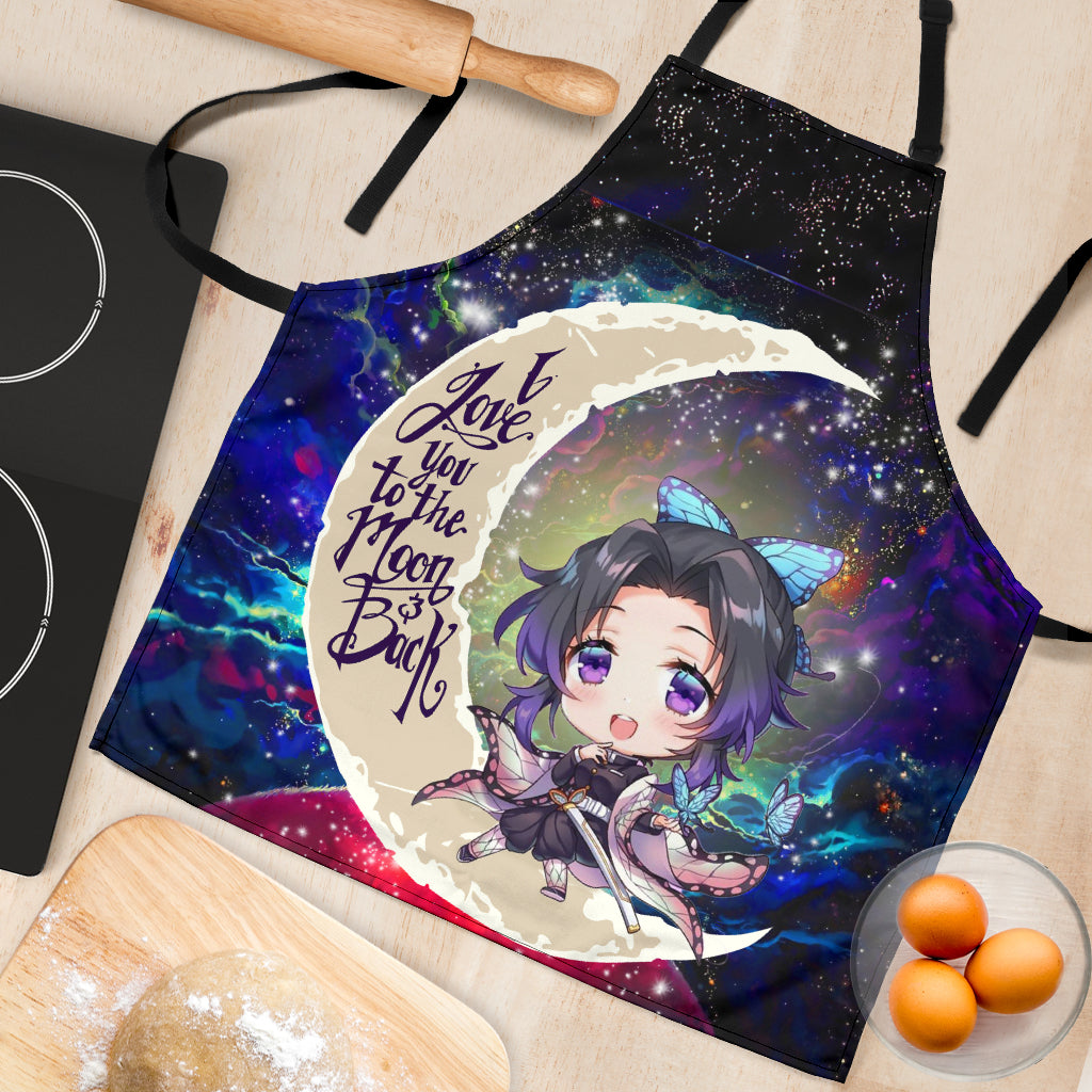 Shinobu Demon Slayer Love You To The Moon Galaxy Custom Apron Best Gift For Anyone Who Loves Cooking