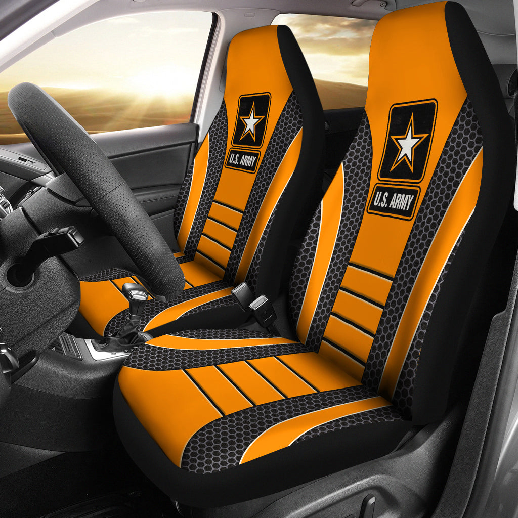 US ARMY Orange Premium Custom Car Seat Covers Decor Protectors