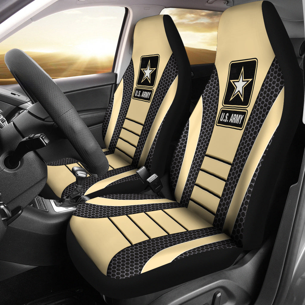 US ARMY Cream Premium Custom Car Seat Covers Decor Protectors