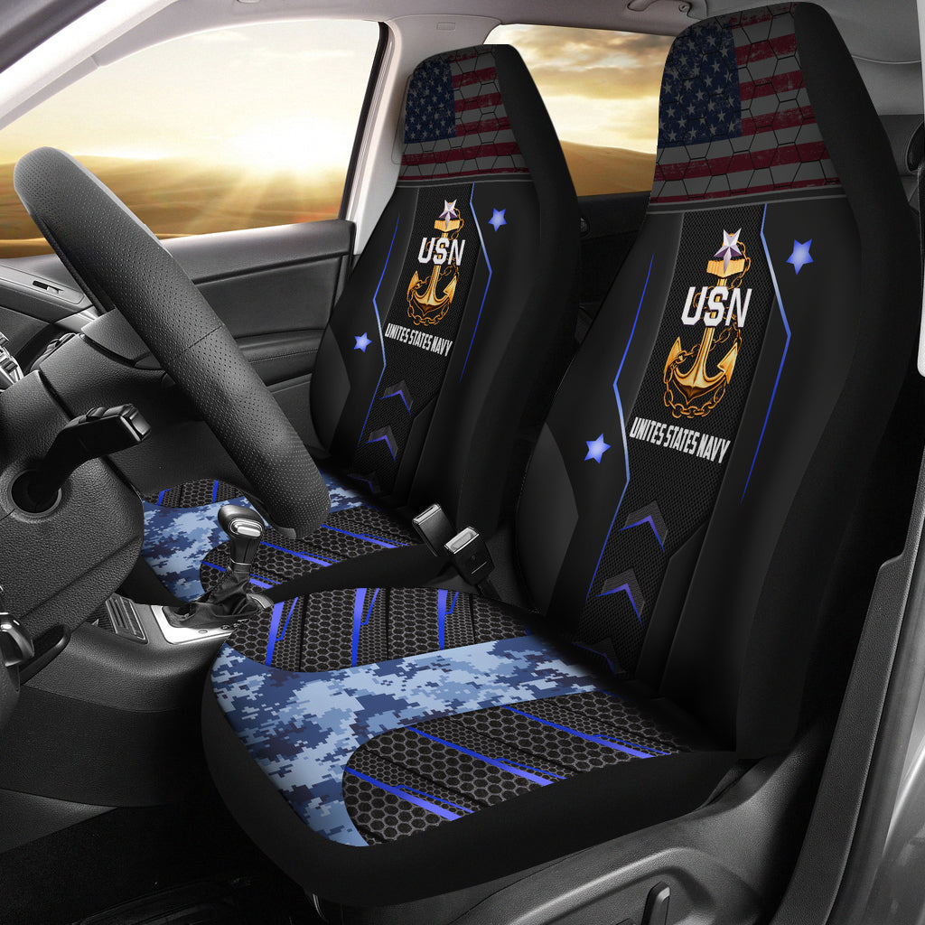 USN Unites States Navy Premium Custom Car Seat Covers Decor Protectors
