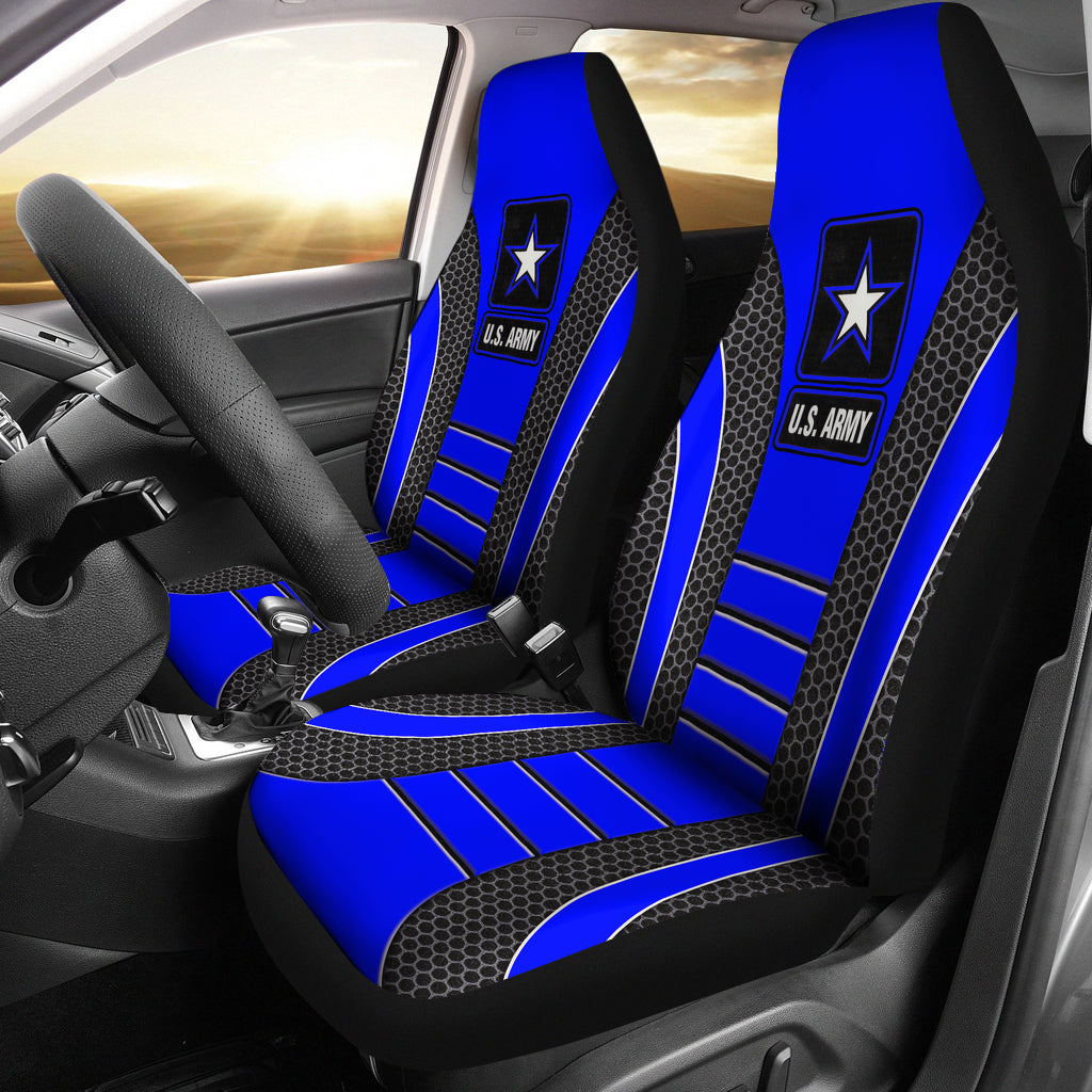 US ARMY Blue Premium Custom Car Seat Covers Decor Protectors