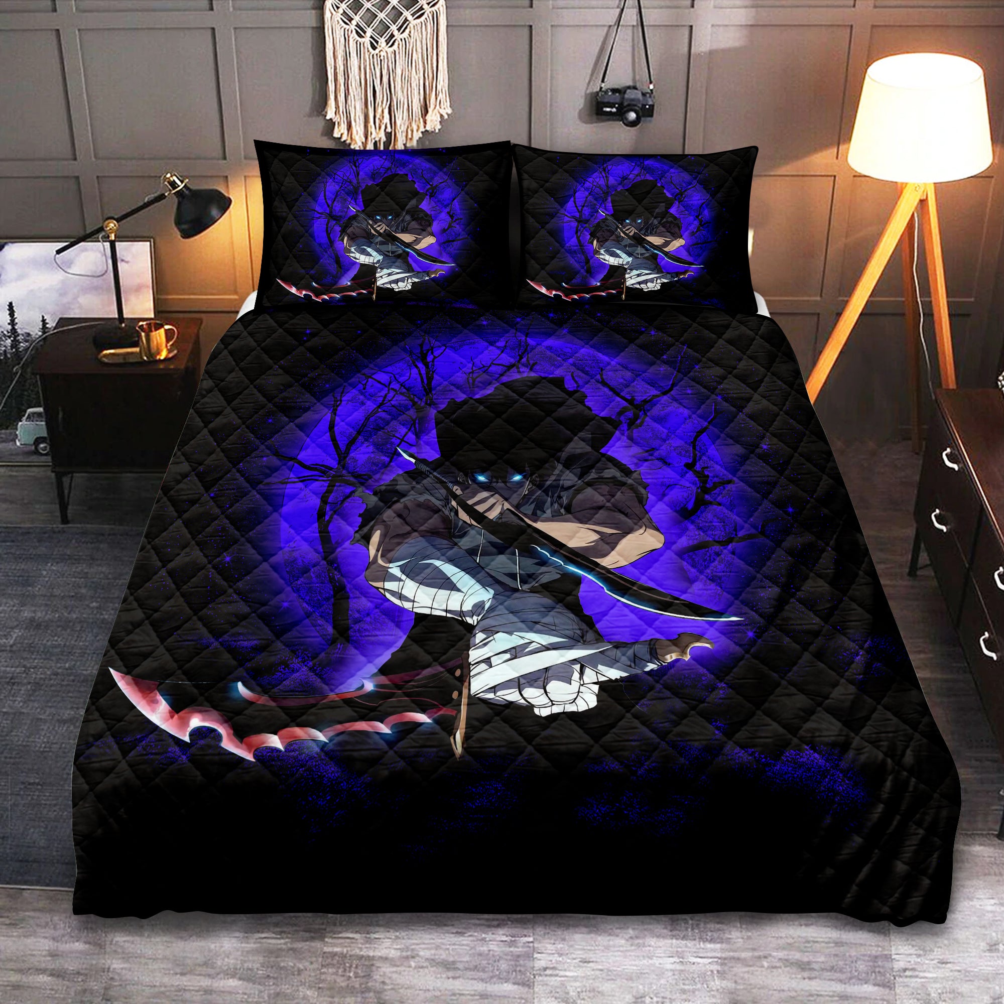 Solo Leveling Anime Quilt Bed Sets - Nearkii