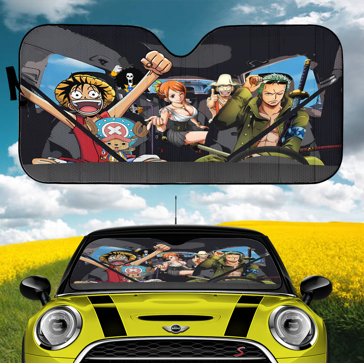 Luffy And Friends One Piece Car Auto Sunshades