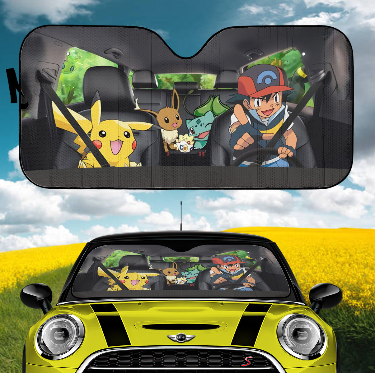 Pokemon Satoshi Car Auto Sunshades