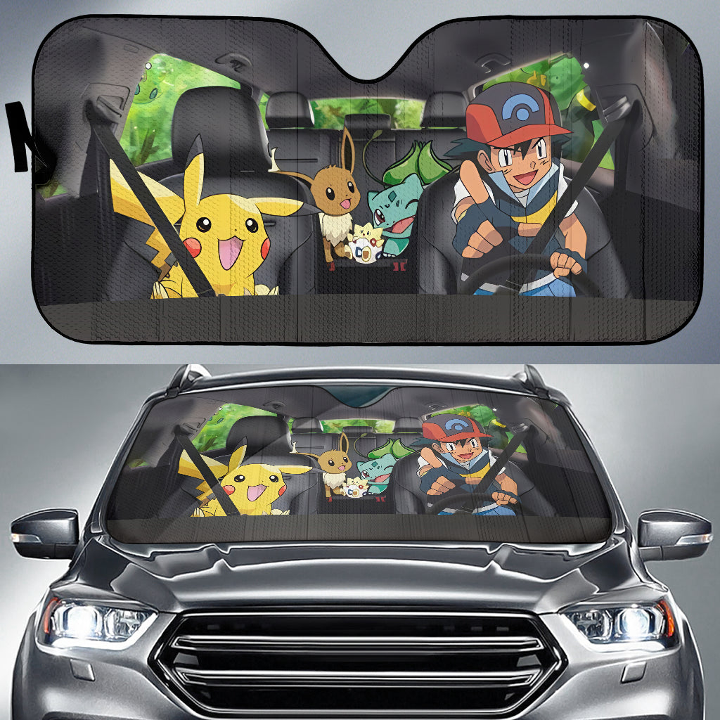 Pokemon Satoshi Car Auto Sunshades