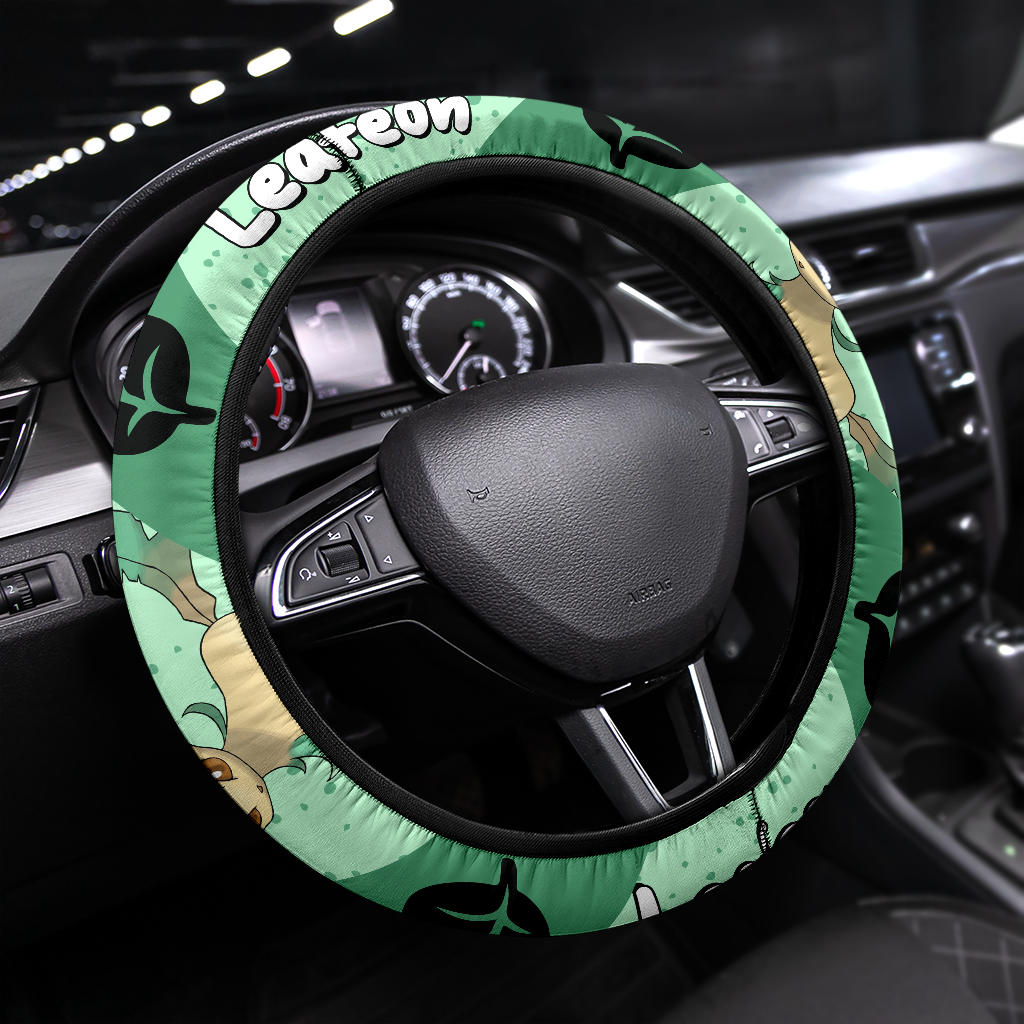 Leafeon Pokemon Steering Wheel Cover