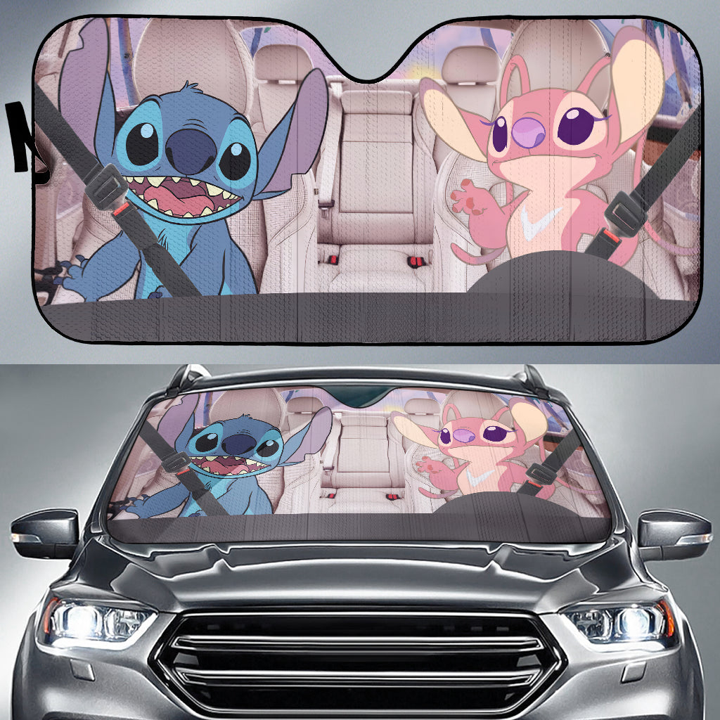 Stitch and Angel Car Auto Sunshades