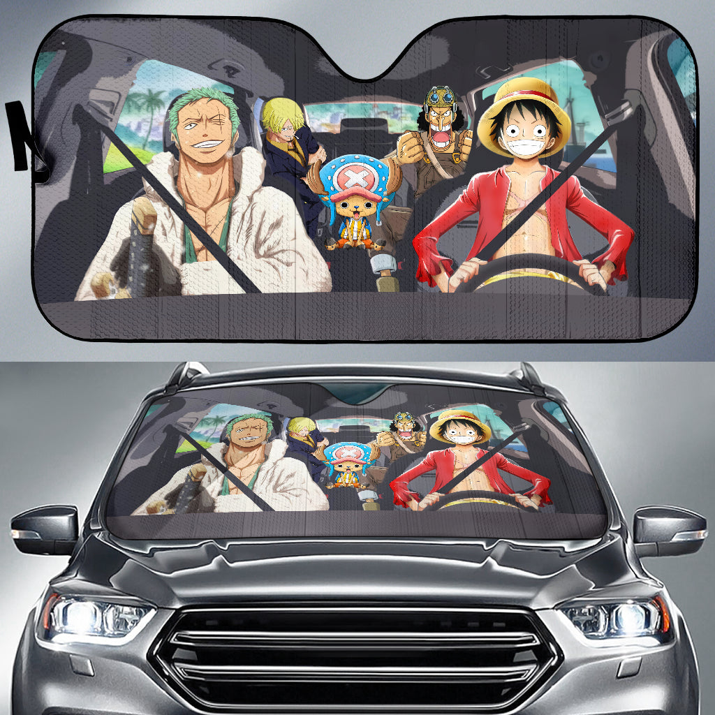 Straw Hat Team One Piece Car Auto Sunshades