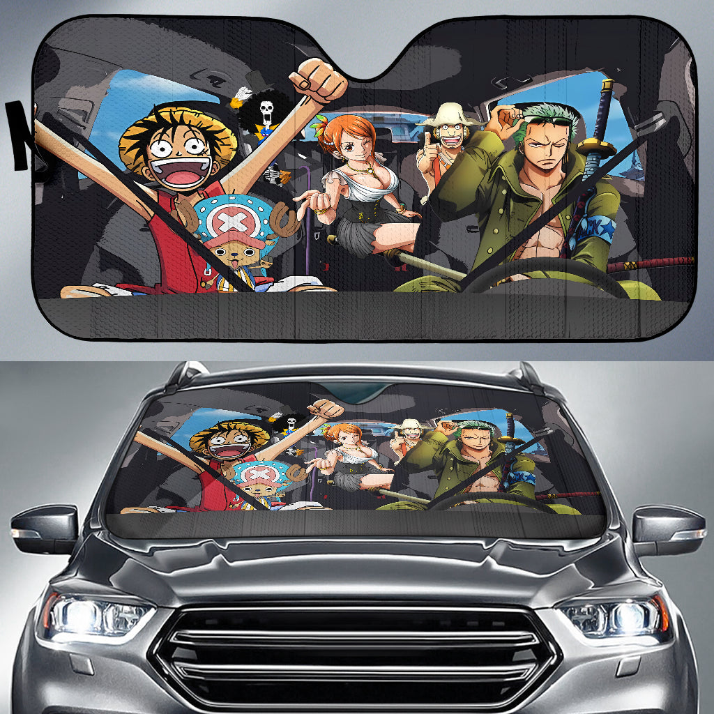 Luffy And Friends One Piece Car Auto Sunshades