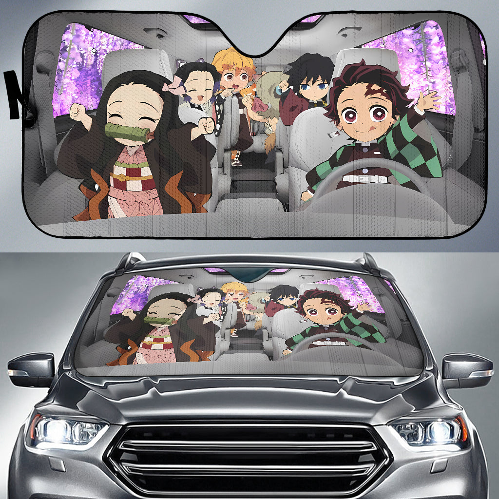 Kimetsu No Yaiba Chibi Car Auto Sunshades