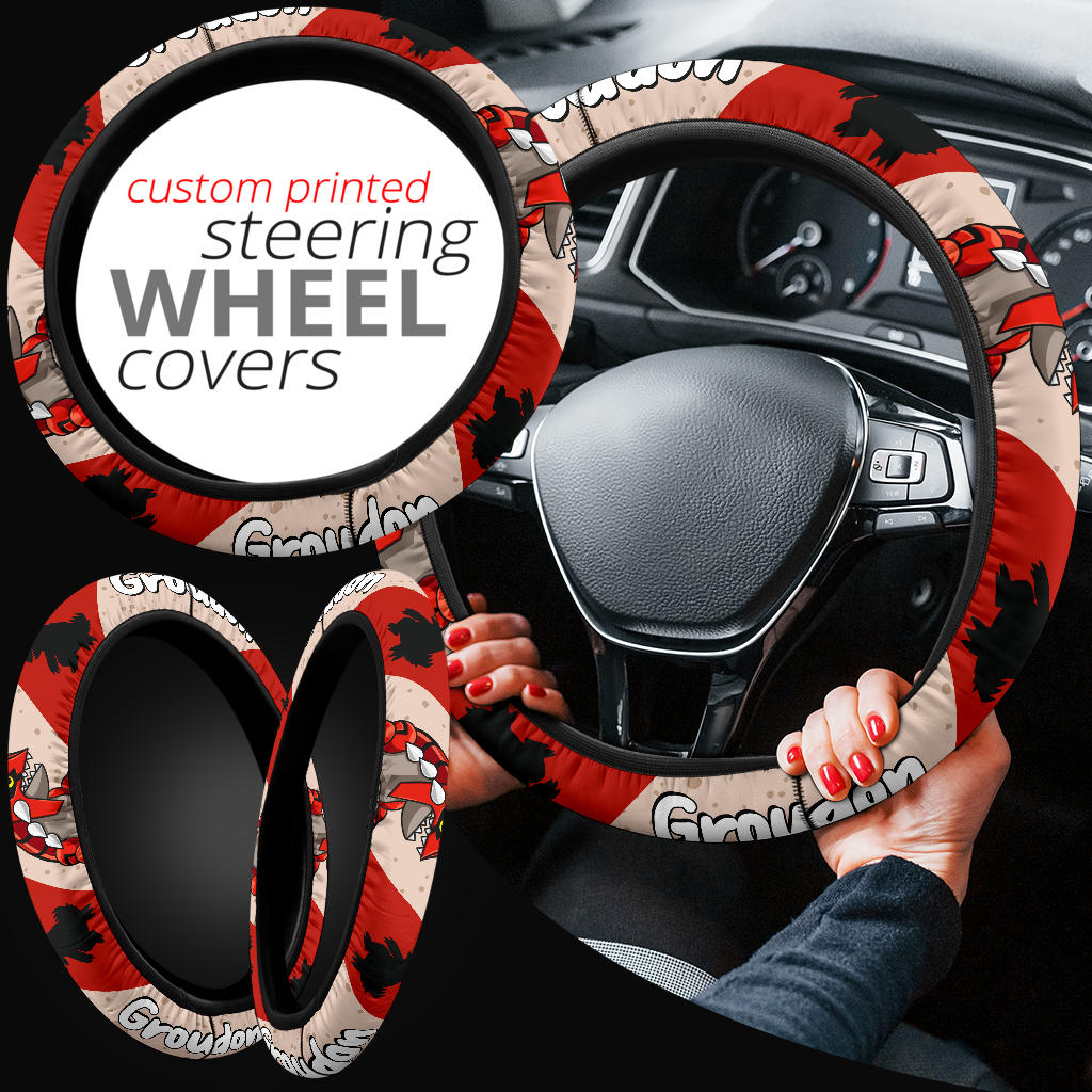 Groudon Pokemon Steering Wheel Cover