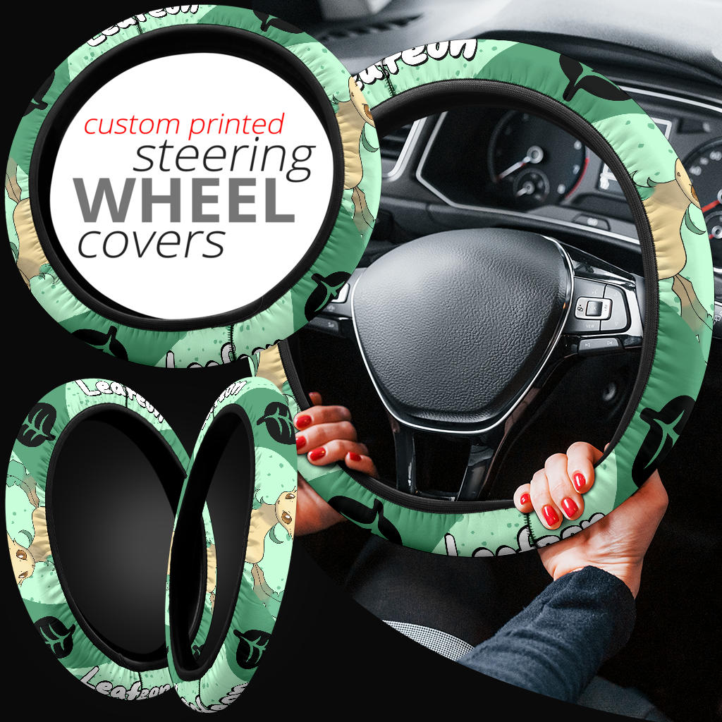 Leafeon Pokemon Steering Wheel Cover