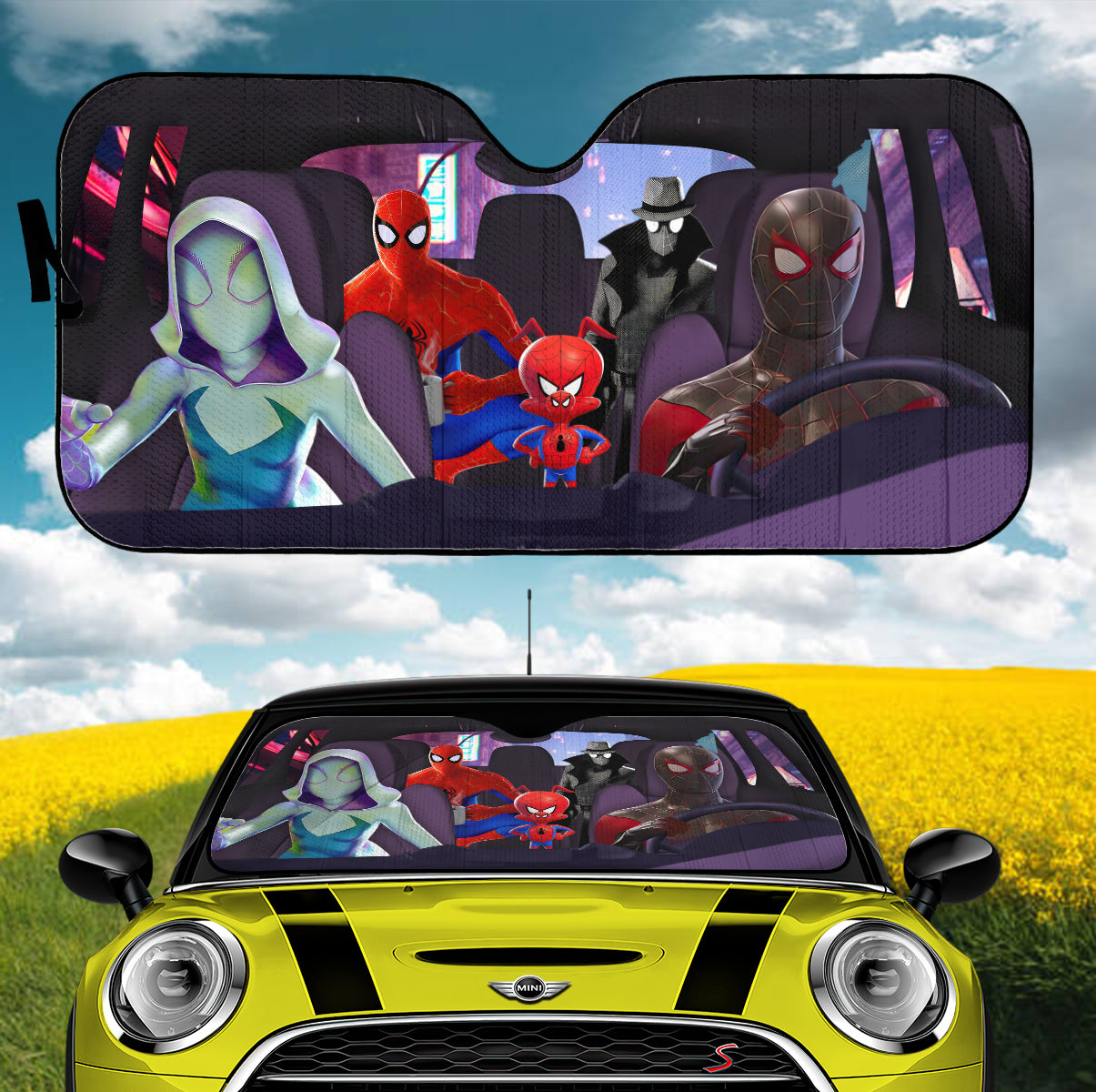 Spider-man Across The Spider-Verse Car Auto Sunshades